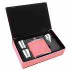 6 oz. Pink Leatherette Flask Gift Set