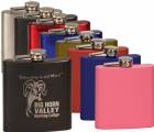 6 oz. Engraveable Stainless Steel Flask - Choose from 7 Colors