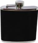 6 oz. Dark Black Velvet covered Stainless Steel Flask