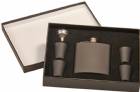 6 oz. Matte Black Flask Set in Black Presentation Box