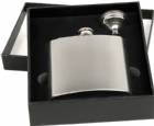 6 oz. Stainless Steel Flask Set in Black Presentation Box