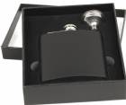 6 oz. Matte Black Flask Set in Black Presentation Box