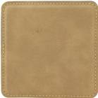 4" Light Brown Square Leatherette Coaster