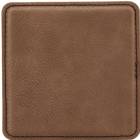 4" Dark Brown Square Leatherette Coaster