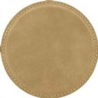 4" Light Brown Round Leatherette Coaster