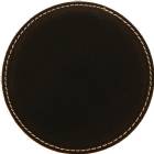 4" Black/Gold Round Leatherette Coaster