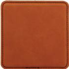 4" Rawhide Square Leatherette Coaster