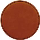 4" Rawhide Round Leatherette Coaster