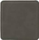 4" Gray Square Leatherette Coaster