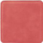 4" Pink Square Leatherette Coaster