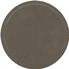 4" Gray Round Leatherette Coaster