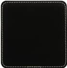 4" Black/Silver Square Leatherette Coaster