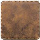 4" Rustic Square Leatherette Coaster