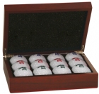 Rosewood Finish Golf Ball Case Gift Set