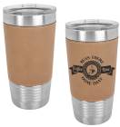 Light Brown/Black 20oz Polar Camel Vacuum Insulated Tumbler with Leatherette Grip