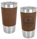 Dark Brown/Black 20oz Polar Camel Vacuum Insulated Tumbler with Leatherette Grip