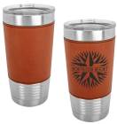 Rawhide/Black 20oz Polar Camel Vacuum Insulated Tumbler with Leatherette Grip