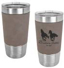 Gray/Black 20oz Polar Camel Vacuum Insulated Tumbler with Leatherette Grip