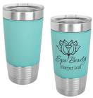 Teal/Black 20oz Polar Camel Vacuum Insulated Tumbler with Leatherette Grip