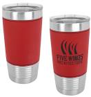 Red/Black 20oz Polar Camel Vacuum Insulated Tumbler with Leatherette Grip