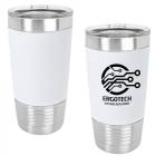 White/Black 20oz Polar Camel Vacuum Insulated Tumbler with Silicone Grip