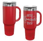 Red 40oz Polar Camel Vacuum Insulated Travel Mug with Straw