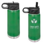 Laser Engravable Green 20oz Polar Camel Vacuum Insulated Water Bottle