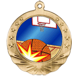 3D Basketball Motion Award Medal 2 3/4"