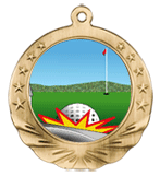 3D Golf Motion Award Medal 2 3/4"