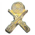 Gold Crossed Rifle Lapel Chenille Insignia Pin - Metal