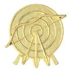 Gold Archery Lapel Chenille Insignia Pin - Metal