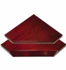 High Gloss Mahogany Finish Slant Front 3 Post Trophy Base and Lid Set