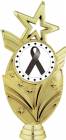 Gold 6 3/4" Black Ribbon Awareness Trophy Figure