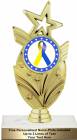 7 1/2" Blue Yellow Ribbon Awareness Trophy Kit