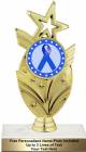 7 1/2" Dark Blue Ribbon Awareness Trophy Kit