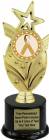 8 3/4" Gold Ribbon Awareness Trophy Kit with Pedestal Base