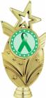 Gold 6 3/4" Green Ribbon Awareness Trophy Figure