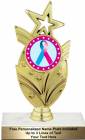 7 1/2" Light Blue Pink Ribbon Awareness Trophy Kit