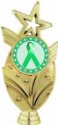 Gold 6 3/4" Light Green Ribbon Awareness Trophy Figure