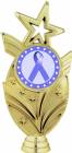 Gold 6 3/4" Lavender Ribbon Awareness Trophy Figure
