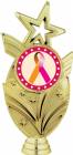 Gold 6 3/4" Orchid Orange Ribbon Awareness Trophy Figure