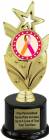 8 3/4" Orchid Orange Ribbon Awareness Trophy Kit with Pedestal Base