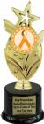 8 3/4" Orange Ribbon Awareness Trophy Kit with Pedestal Base