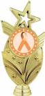 Gold 6 3/4" Peach Ribbon Awareness Trophy Figure