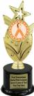 8 3/4" Peach Ribbon Awareness Trophy Kit with Pedestal Base
