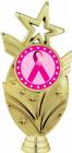 Gold 6 3/4" Pink Ribbon Awareness Trophy Figure