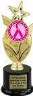 8 3/4" Pink Ribbon Awareness Trophy Kit with Pedestal Base