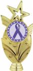 Gold 6 3/4" Purple Ribbon Awareness Trophy Figure