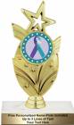 7 1/2" Purple Teal Ribbon Awareness Trophy Kit