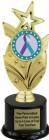 8 3/4" Purple Teal Ribbon Awareness Trophy Kit with Pedestal Base